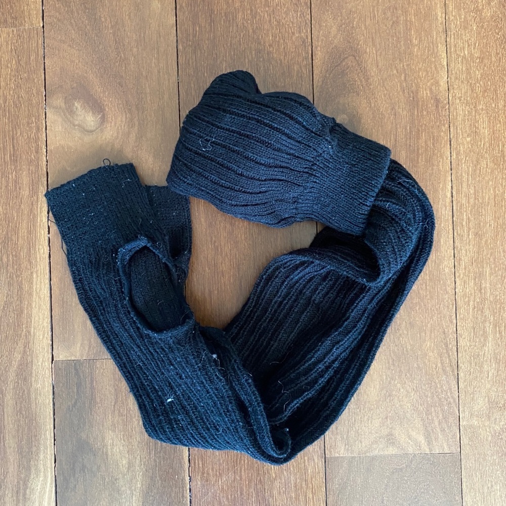 Black Knit Legwarmers